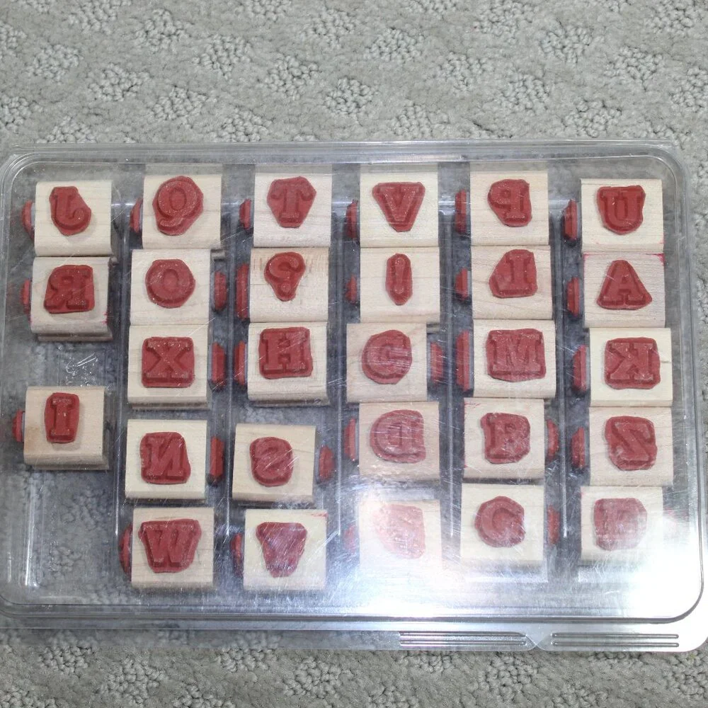 NWOT Stampin' Up Set of 56 All-Around Alphabet Upper & Lower Stamps - Mounted